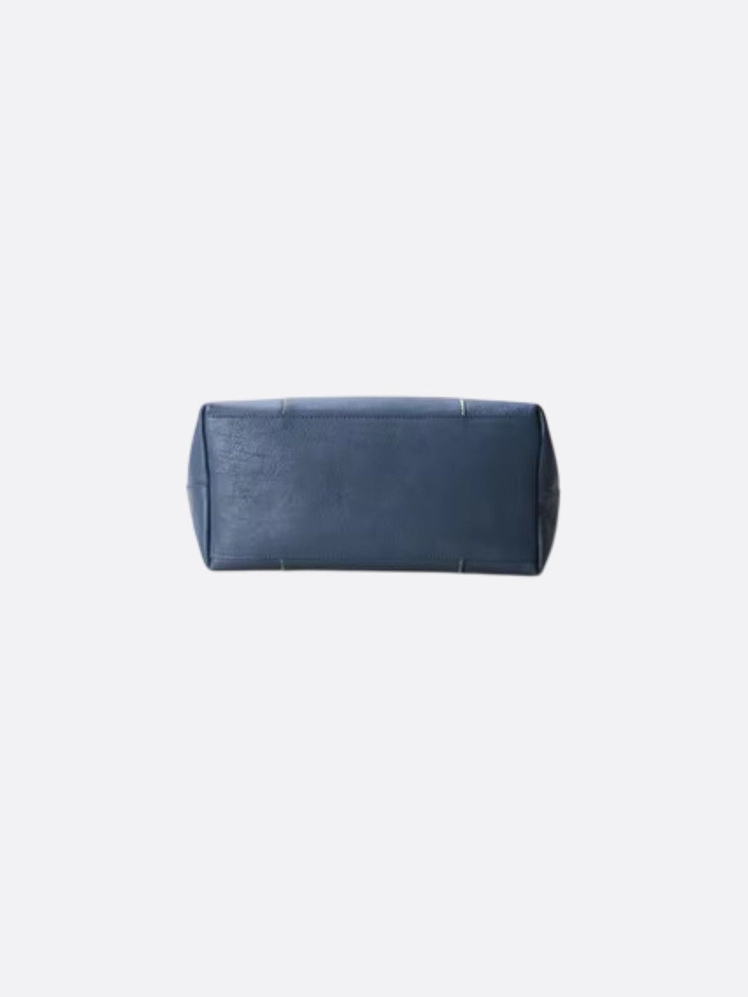 Navy blue leather tote bag<br> Pebble