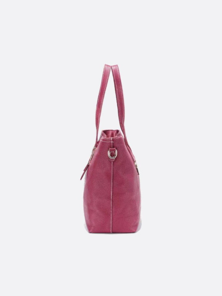 Grained leather tote bag<br> Sonora