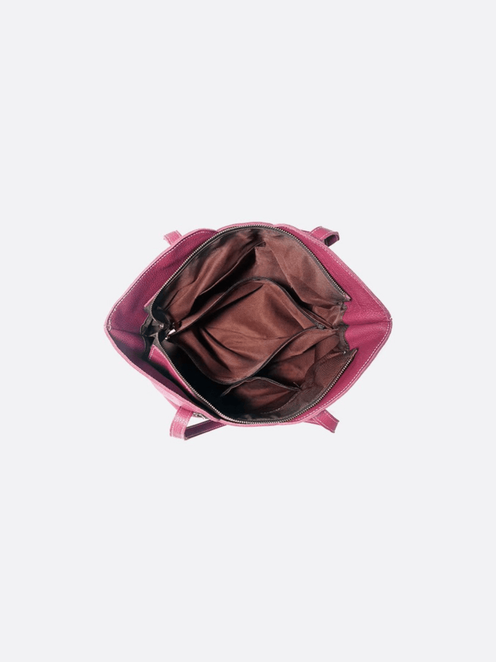 Grained leather tote bag<br> Sonora