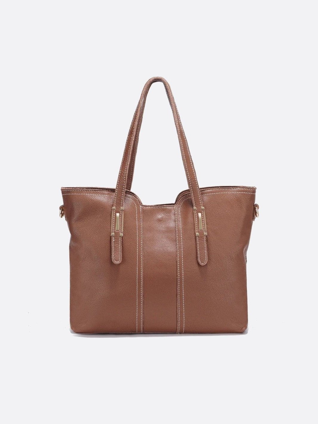 sac cabas cuir grainé marron clair