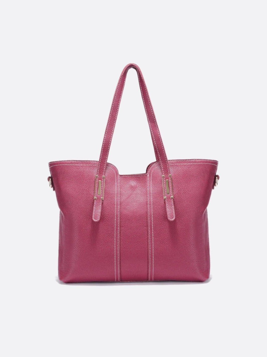 sac cabas cuir grainé rose