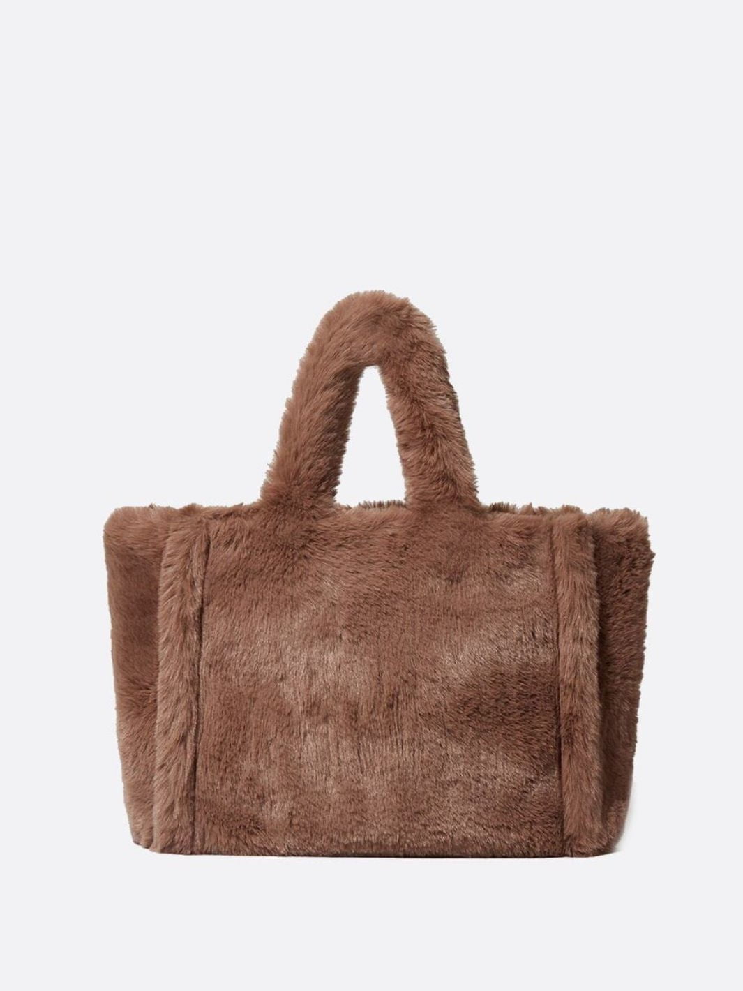 sac cabas marron fausse fourrure