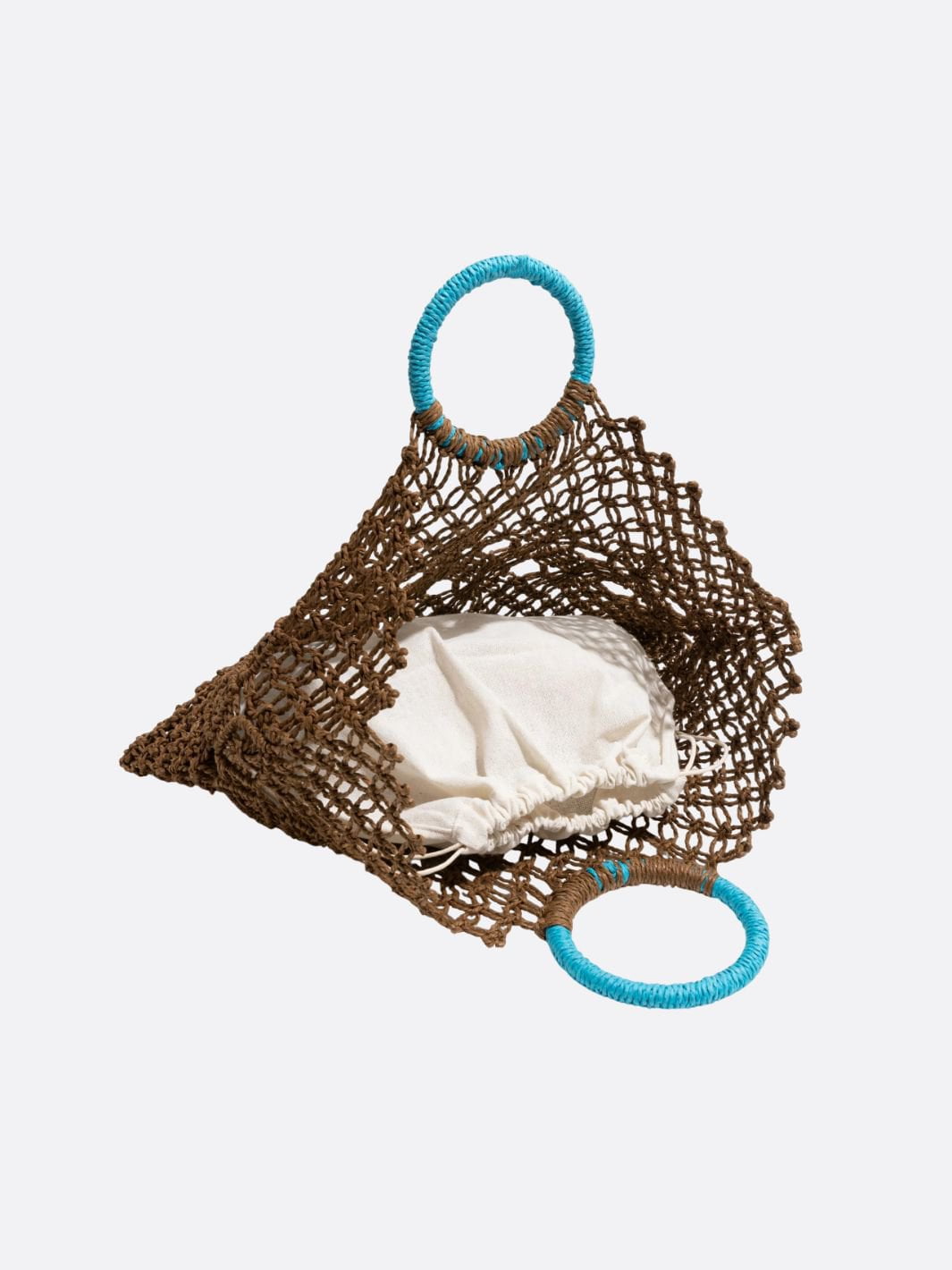 Mesh and crochet tote bag