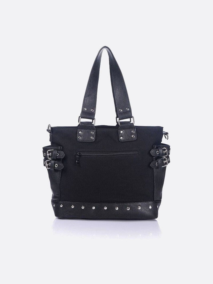 Black canvas tote bag