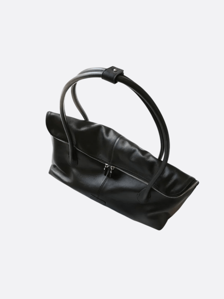 Rectangular leather tote bag