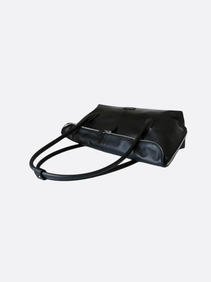 Rectangular leather tote bag