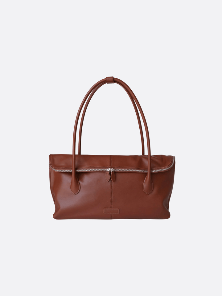 sac cabas rectangulaire cuir marron