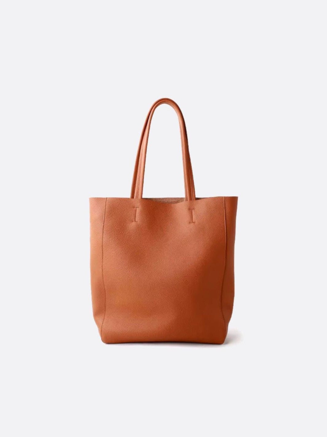 Sac cabas vertical cuir camel