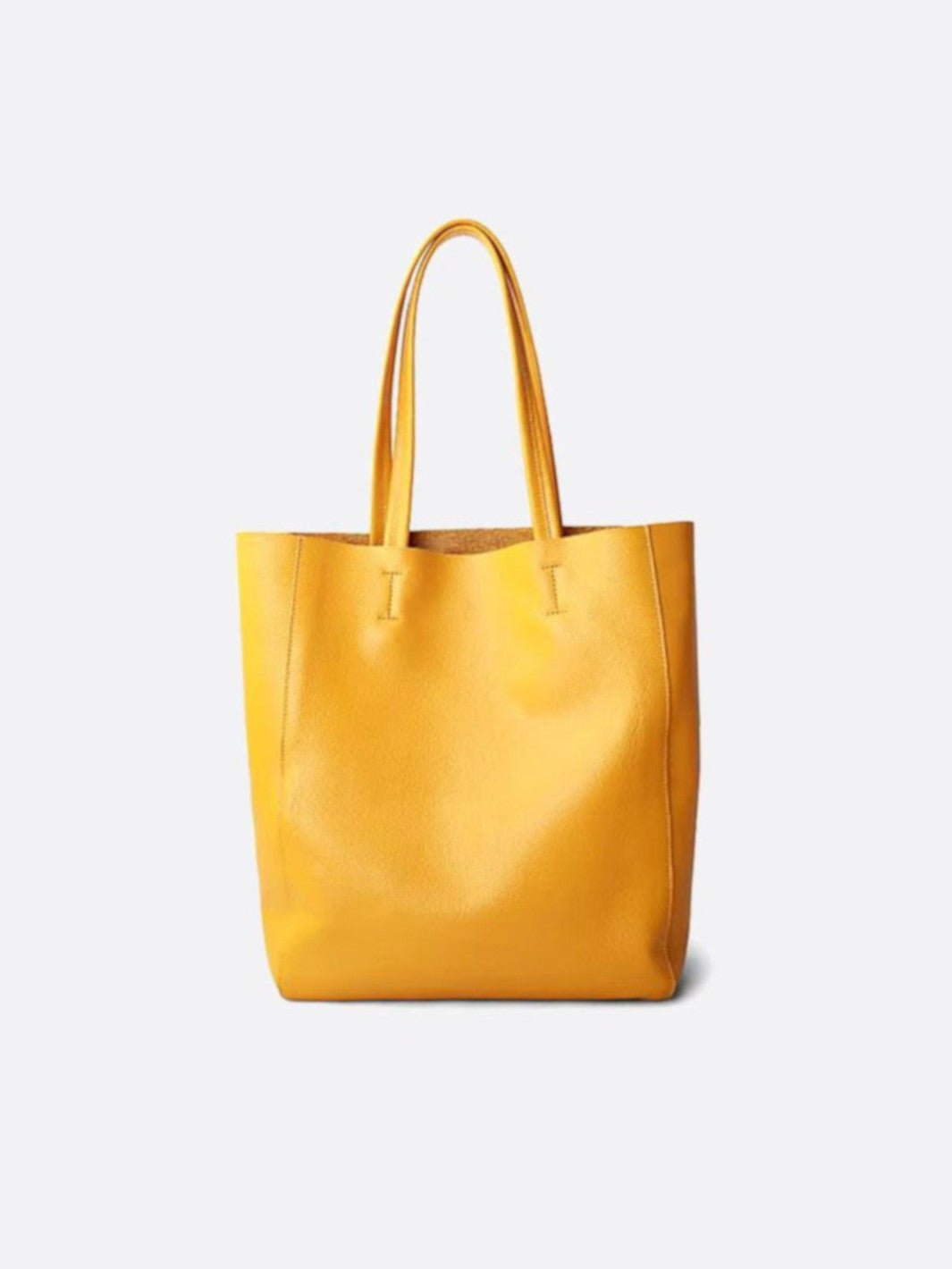 Sac cabas vertical cuir jaune