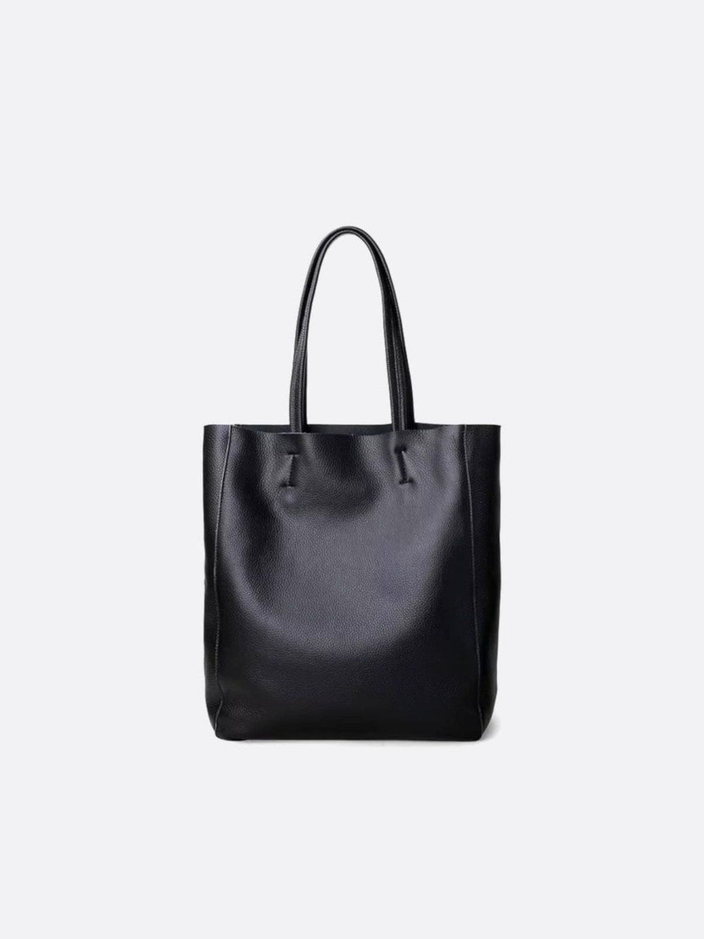 Sac cabas vertical cuir noir