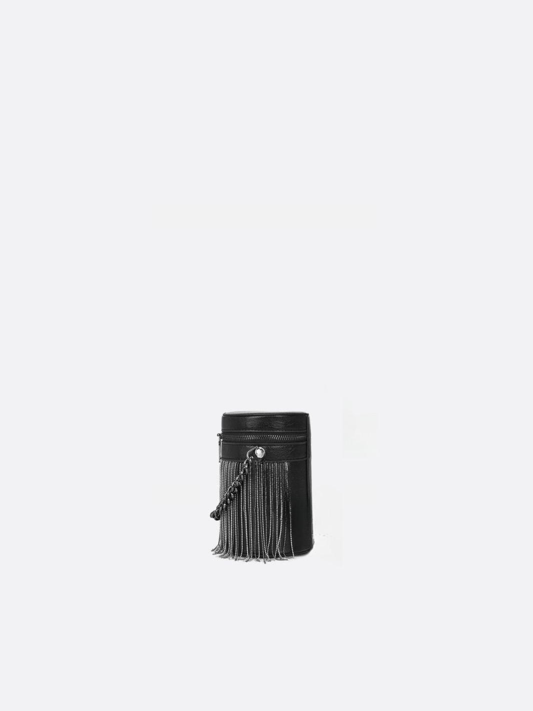Black leather cylinder bag<br>Nevada
