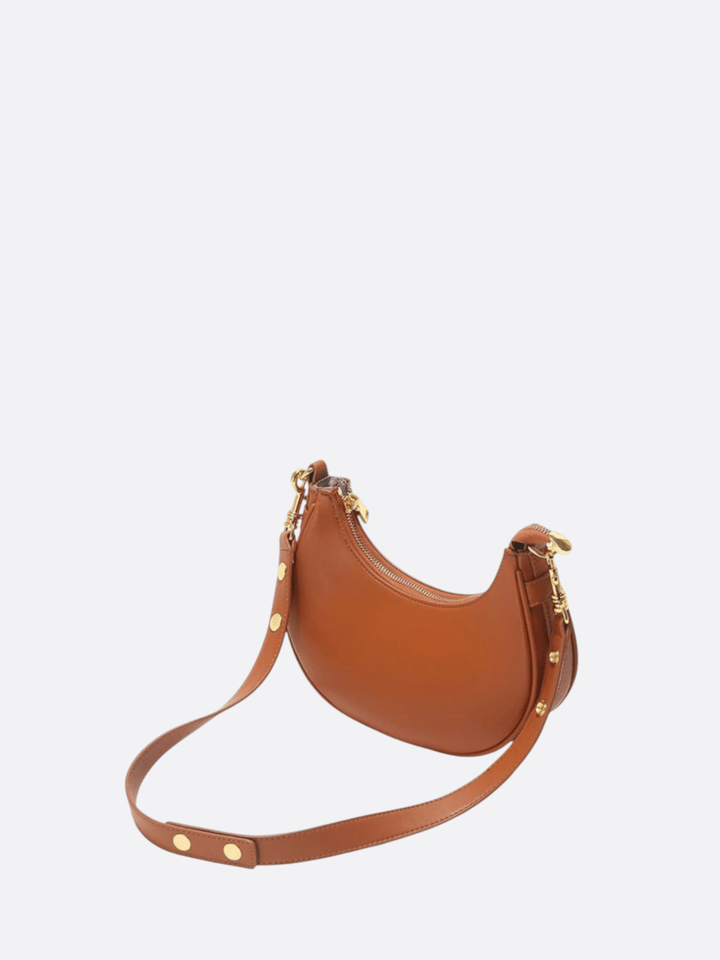 Half-moon leather shoulder bag<br>Oraya