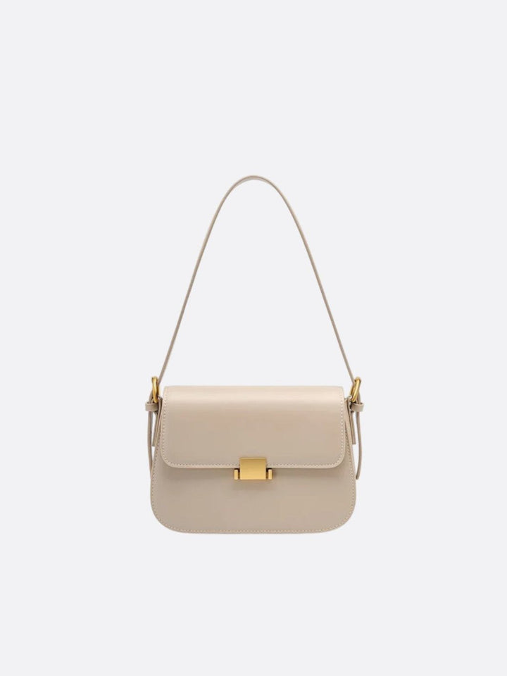 sac épaule cuir beige clair