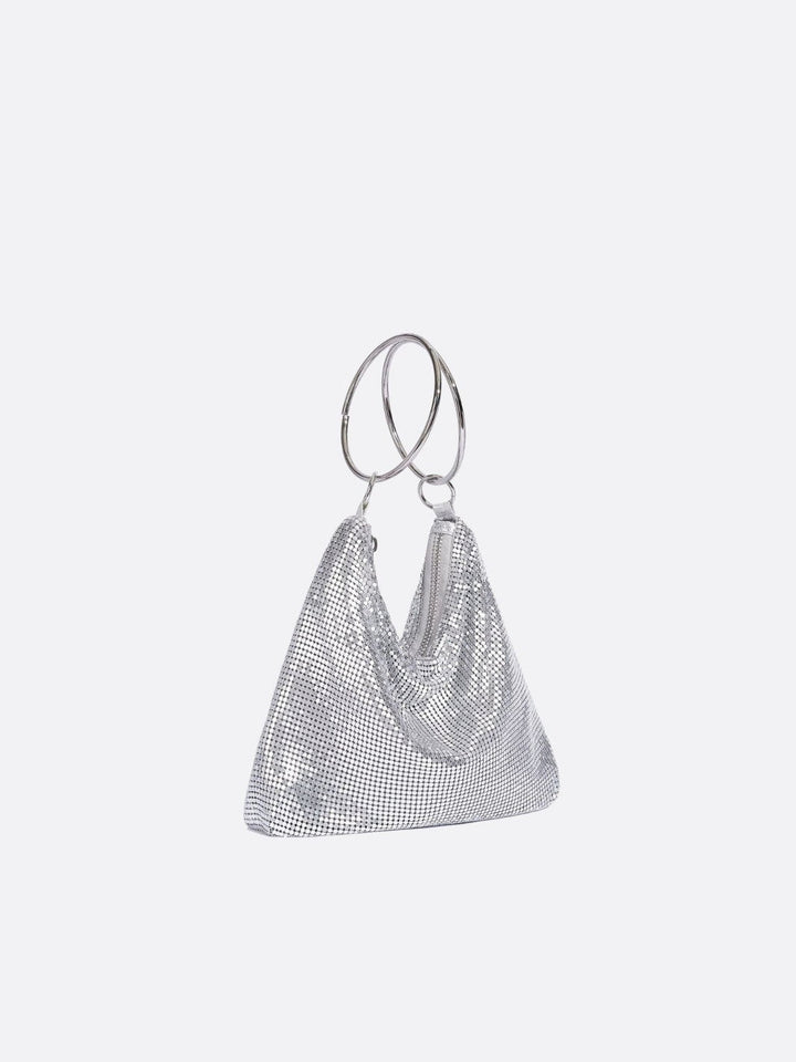 sac soirée argenté