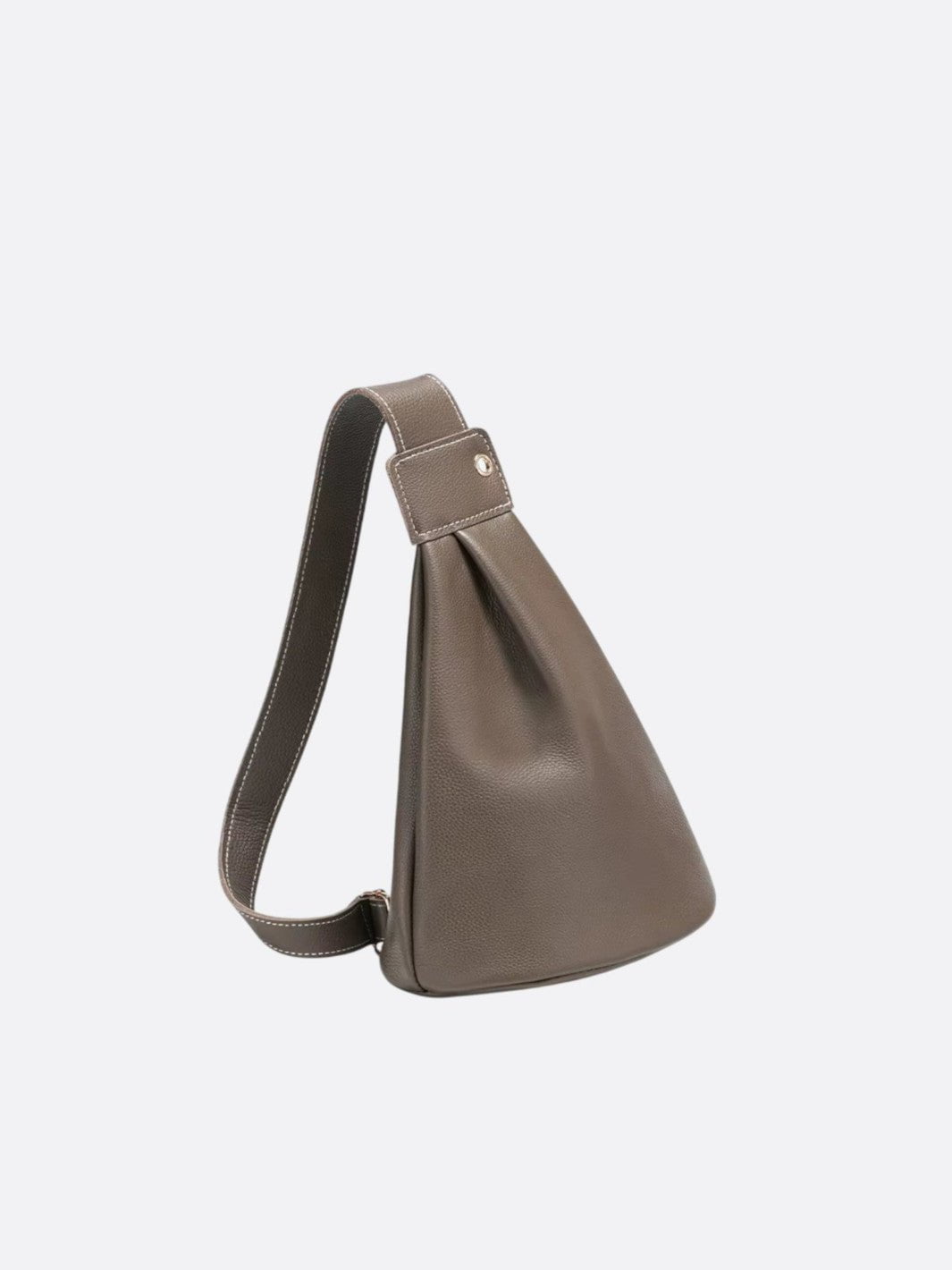 Sac cuir kaki bandoulière large