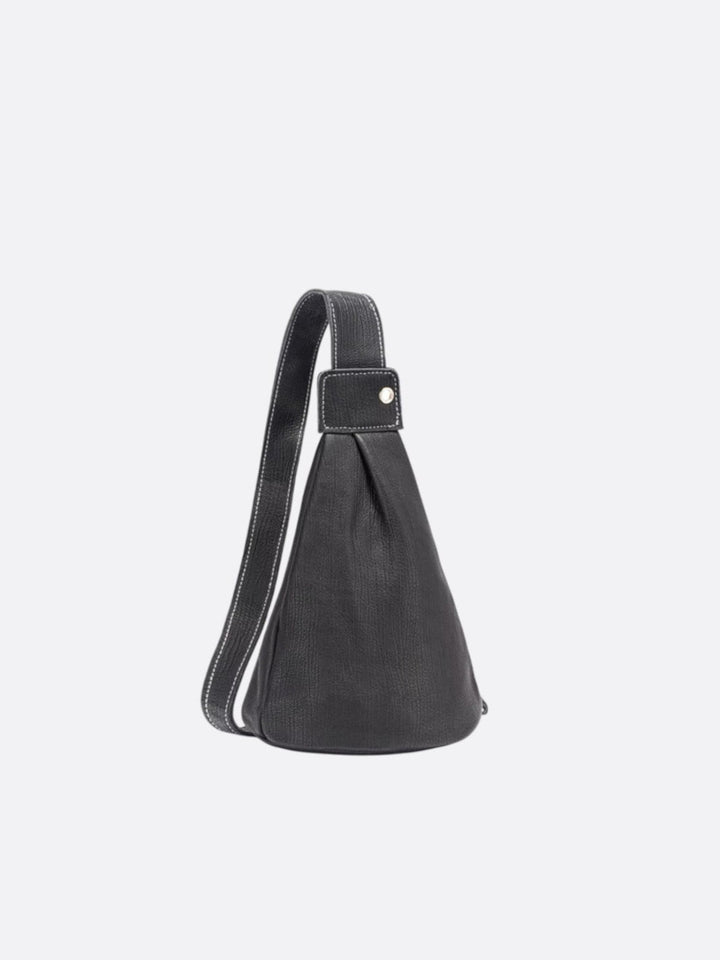 Sac cuir bandoulière large noir