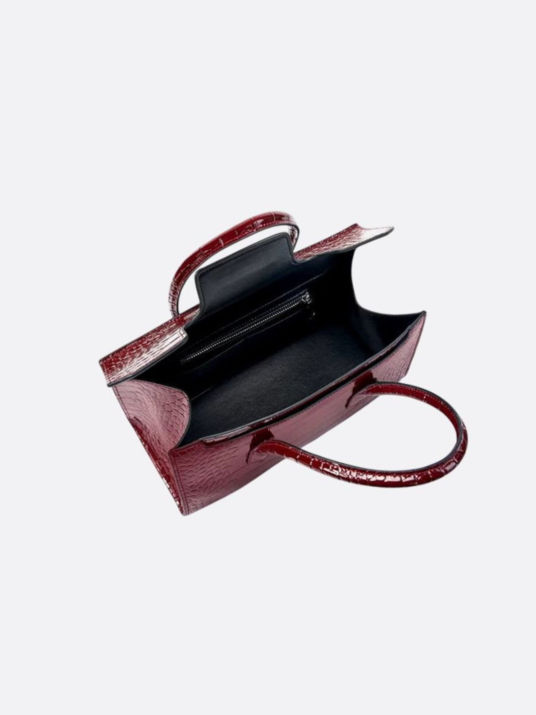 Crocodile-effect leather bag<br> Varenne