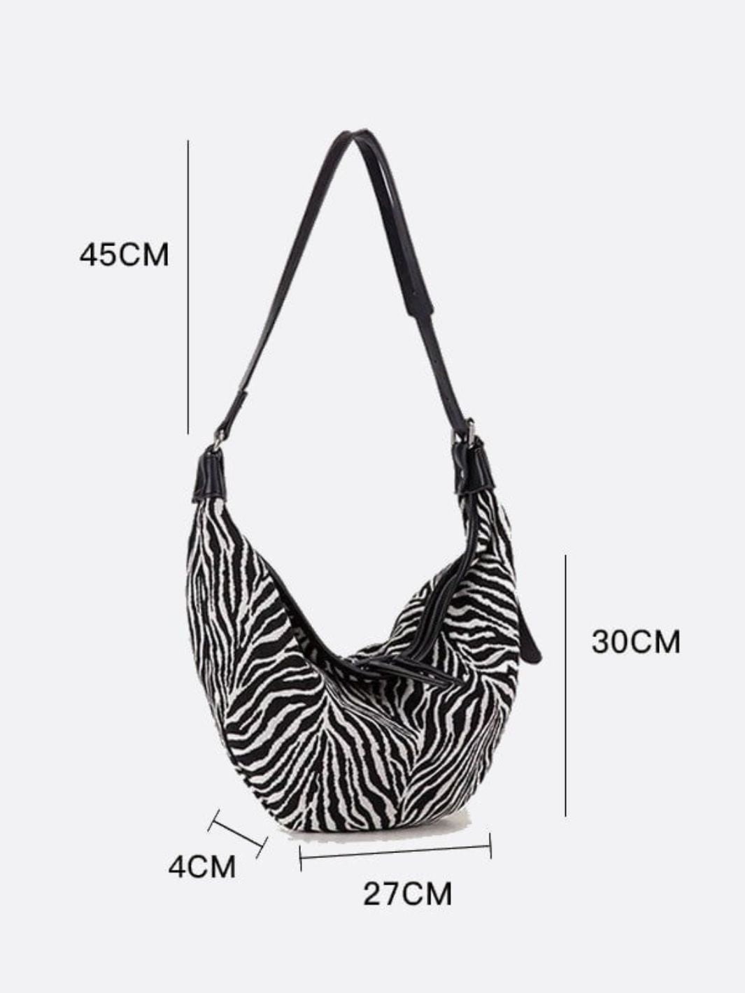 Zebra hobo bag