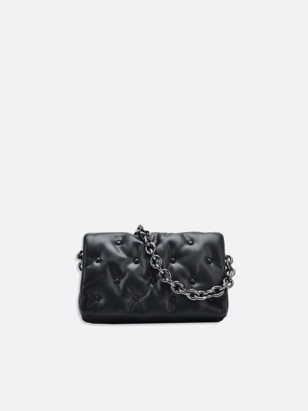 Sac noir matelassé avec chaine en bandoulière