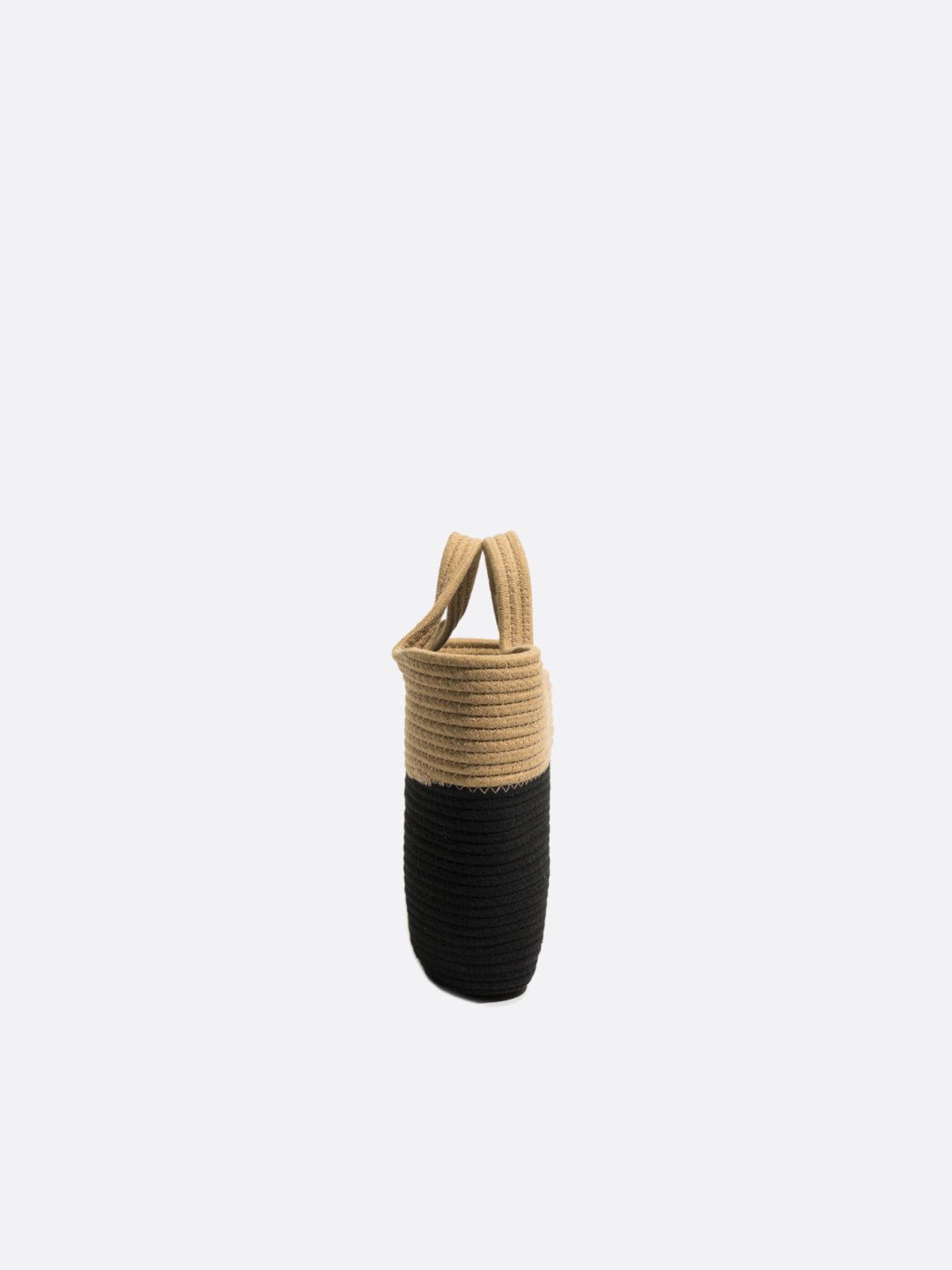 Black and beige basket bag<br>Dorano