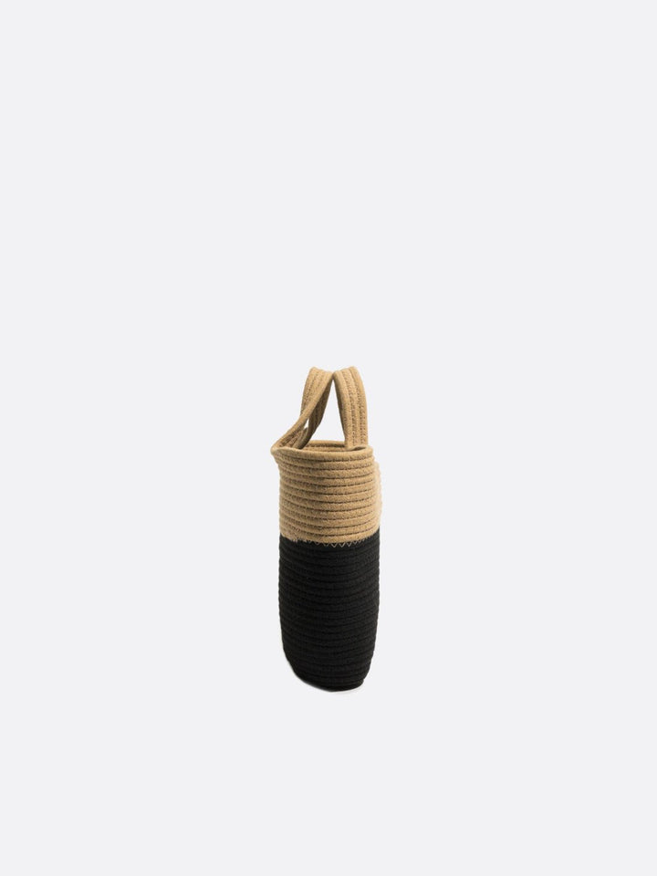 Black and beige basket bag<br>Dorano