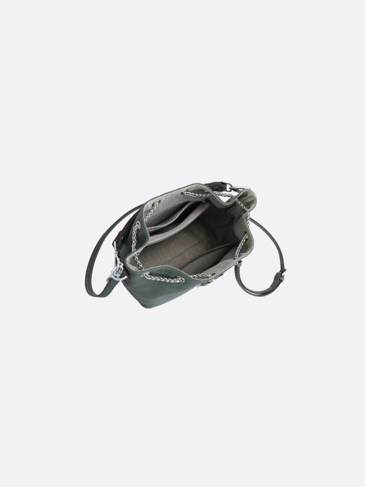 Grained leather bucket bag<br>Selva